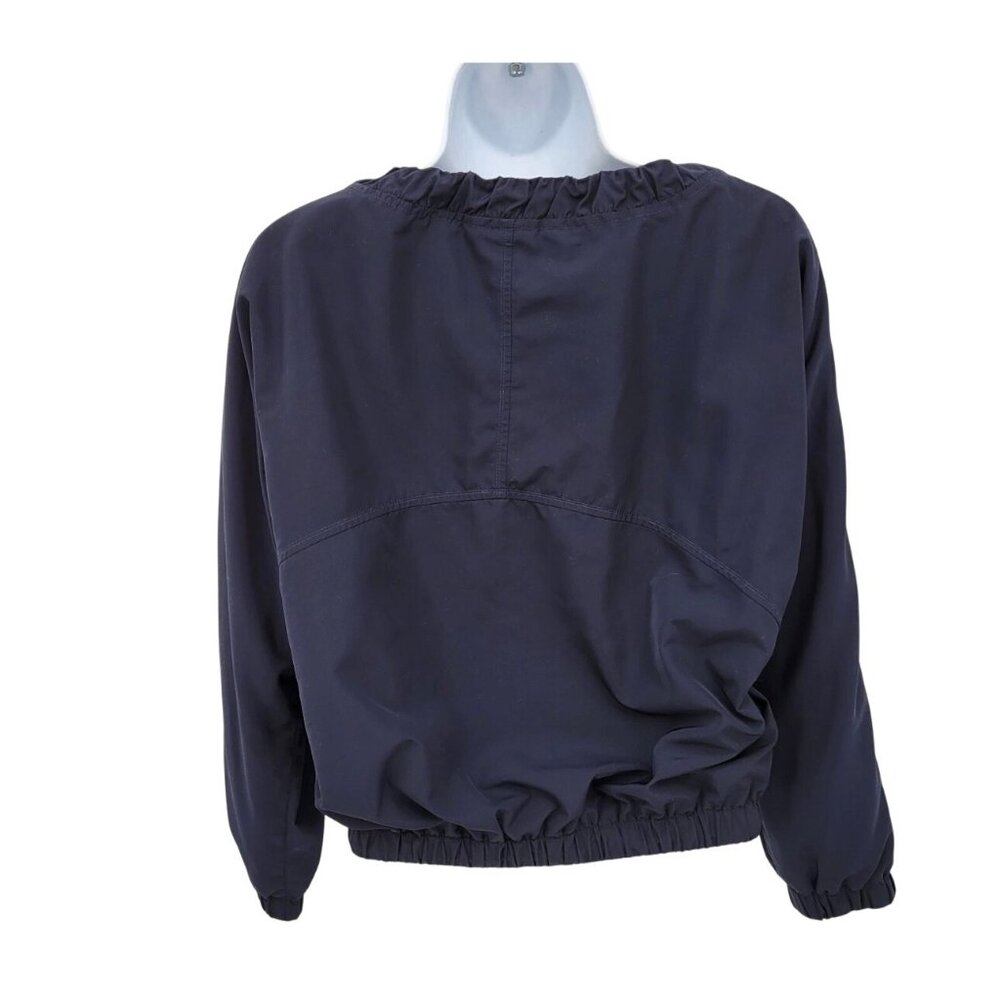 Athleta Chill Bomber Jacket 202074-04 Womens M Navy Captain Lined Zip Drawstring - Picture 5 of 16